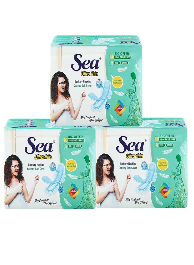 SEA Sanitary Pad For Women | 72 XXL Ultra Thin Pads | Organic Cotton Pad with Leak And Odour Lock Technology - Image 1